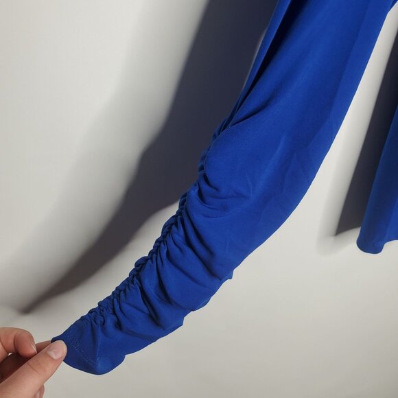 Susan Graver Womens Liquid Knit Long Sleeve Turtleneck Top Size L Ruching Detail - Picture 2 of 9